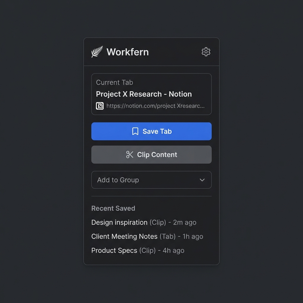 Workfern Extension Popup